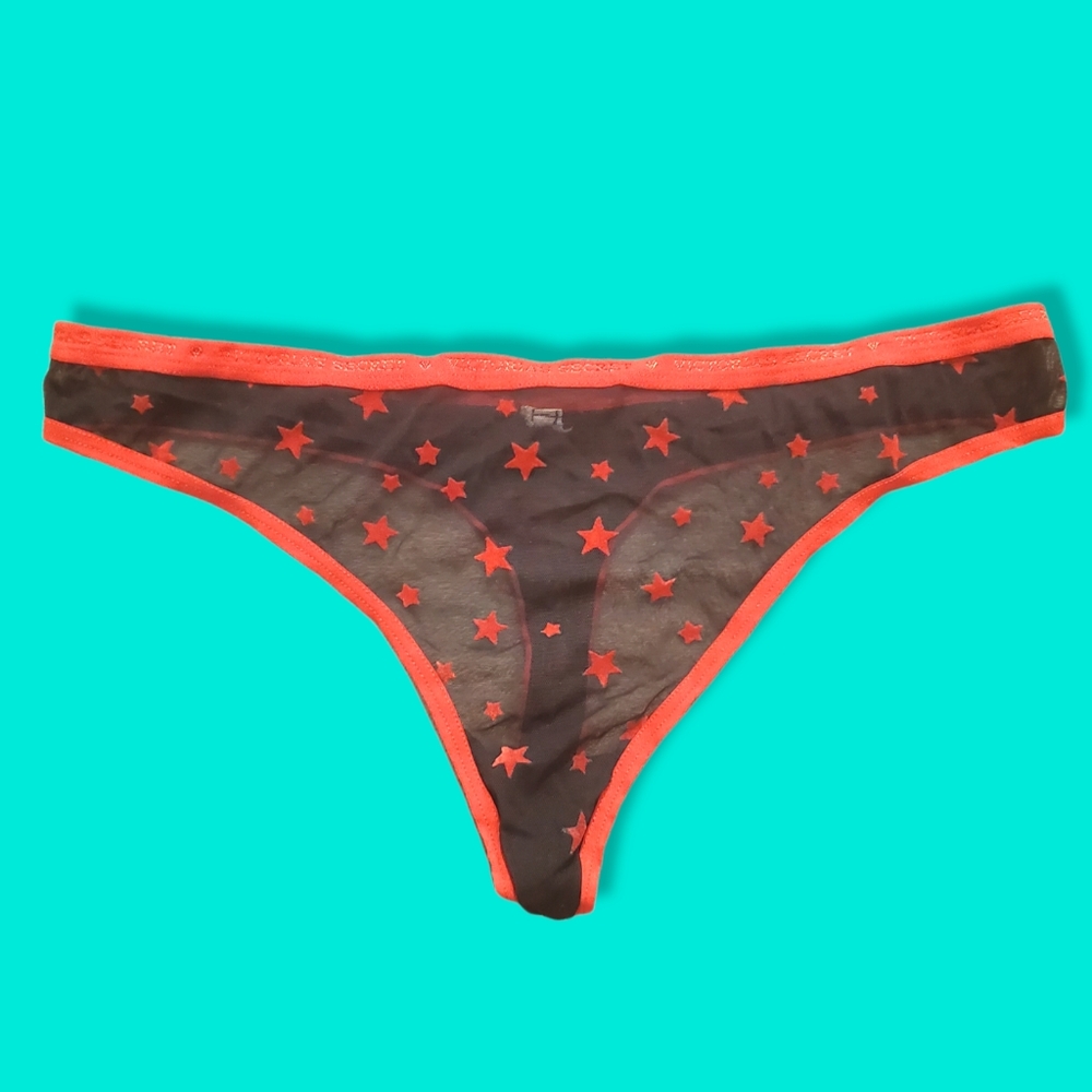 Back and Red Stars Thong